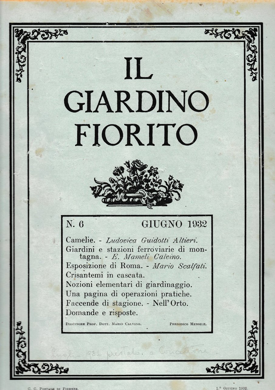 Il giardino fiorito n. 6 Giugno 1932