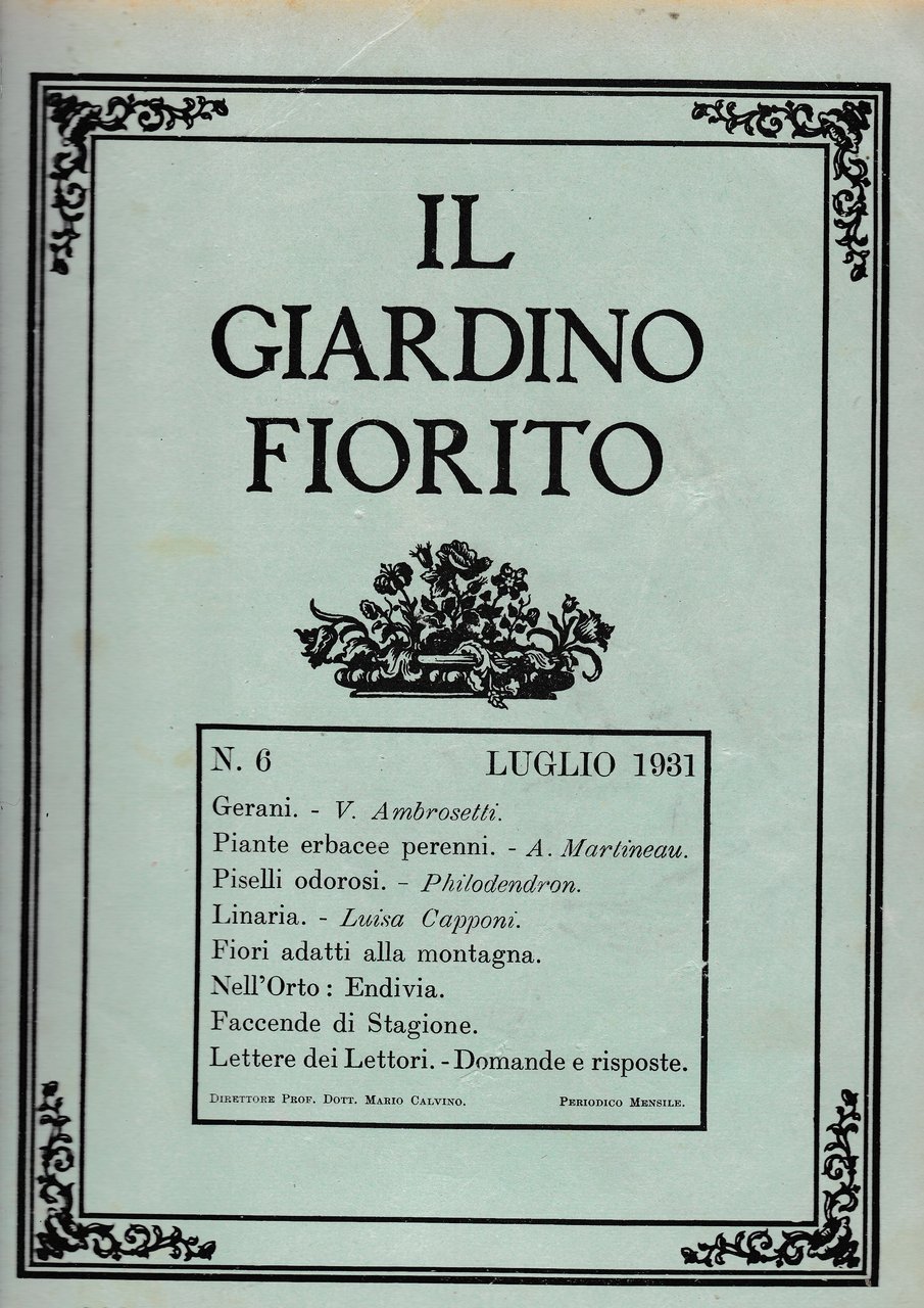 Il giardino fiorito n. 6 Luglio 1931