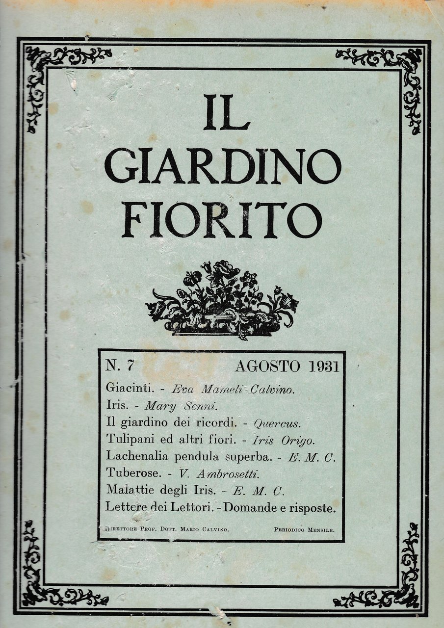 Il giardino fiorito n. 7 Agosto 1931