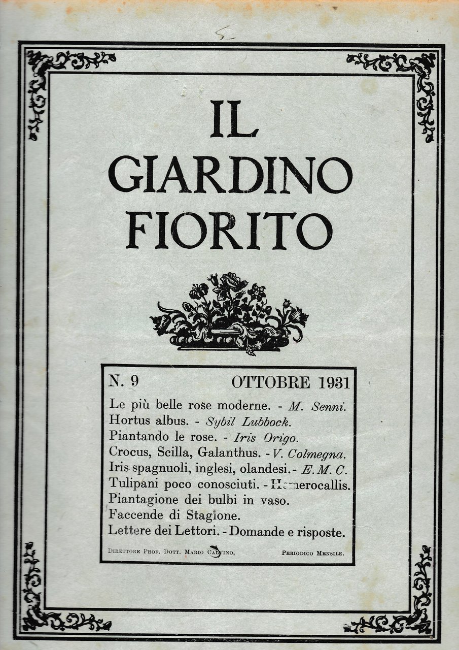 Il giardino fiorito n. 9 Ottobre 1931