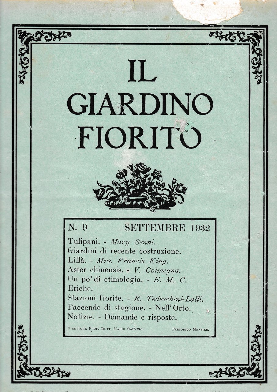 Il giardino fiorito n. 9 Settembre 1932