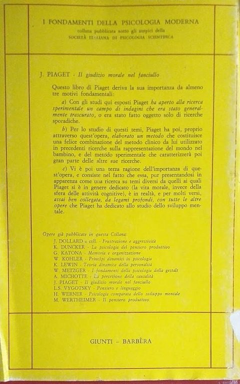 Il giudizio morale nel fanciullo