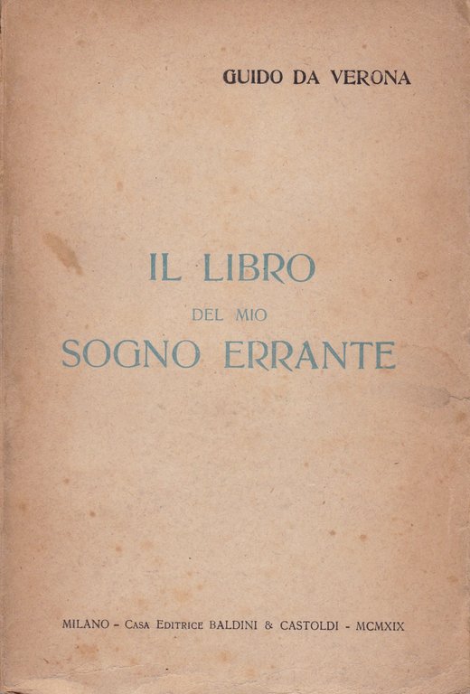 Il libro del mio sogno errante