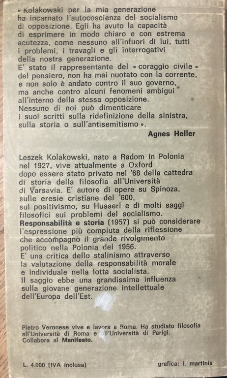 Il marxismo e oltre. Responsabilità e storia