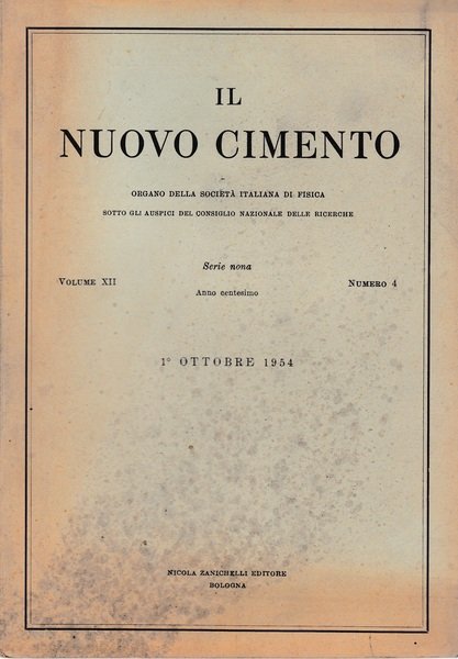 Il nuovo cimento. Vol. XII Serie nona N.4 Ottobre 1954 | Immagine Gallery 2