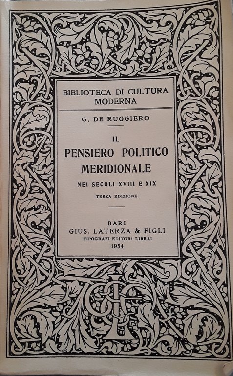 Il pensiero politico meridionale nei secoli XVIII e XIX