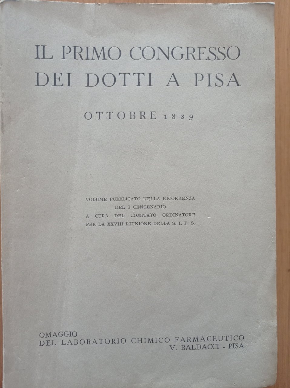 Il primo Congresso dei dotti a Pisa
