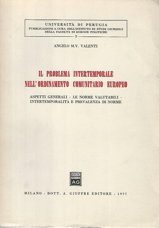 Il problema intertemporale nell'ordinamento comunitario europeo