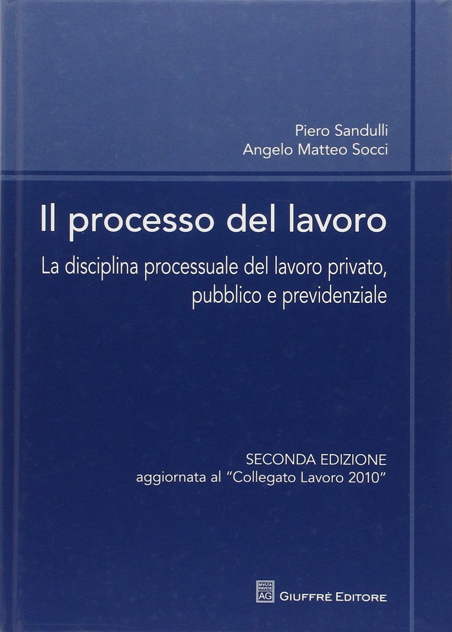 Il processo del lavoro. La disciplina processuale del lavoro privato, … | Immagine principale