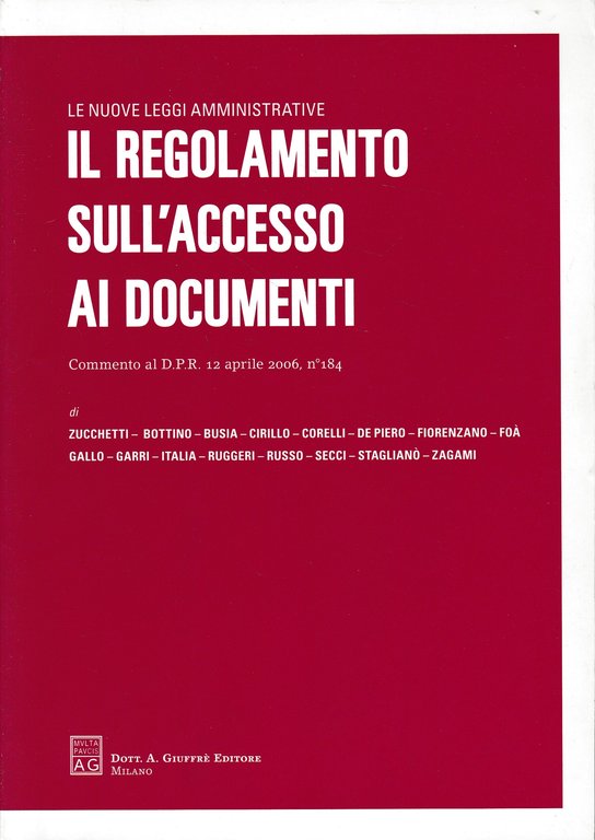 Il regolamento sull'accesso ai documenti amministrativi. Commento al DPR 12 … | Immagine Gallery 2