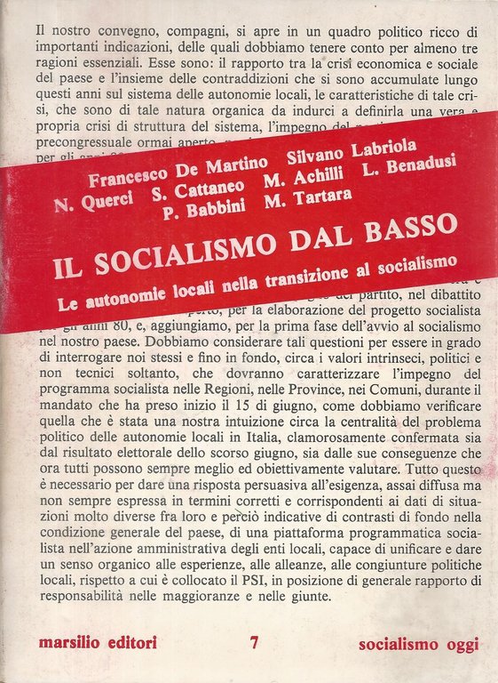 Il socialismo dal basso. Le autonomie locali nella transizione al …