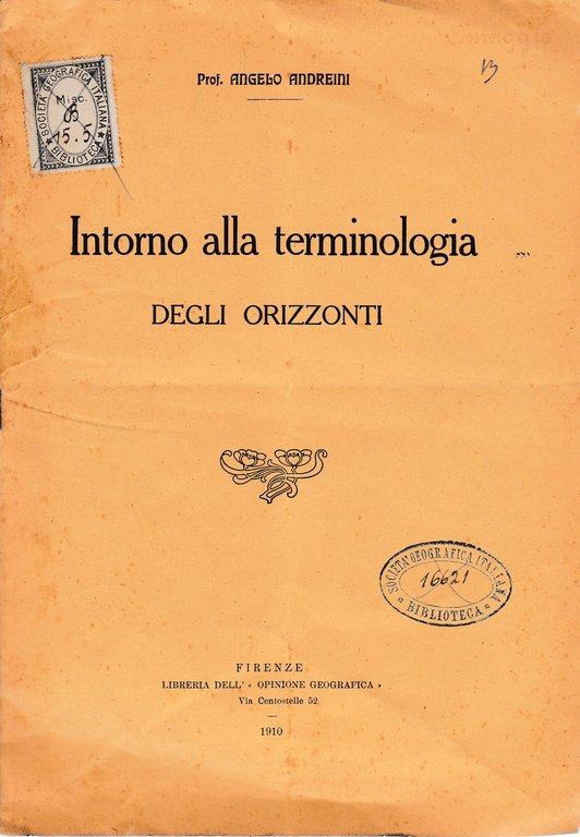 Intorno alla terminologia degli orizzonti. Estratto dall'Opinione Geografica Genn. - … | Immagine Gallery 3