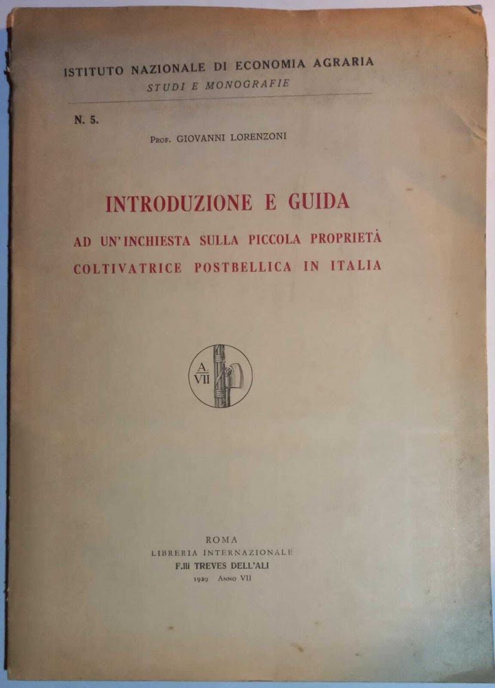 Introd.ne e guida ad un'inchiesta sulla piccola proprietà colt.ce postbellica … | Immagine principale