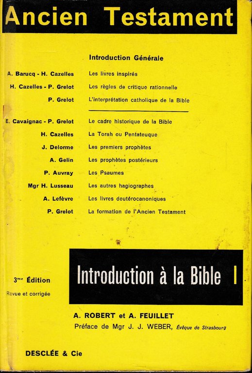 Introduccion a la Bible, tomo 1. Ancien testament. | Immagine Gallery 2