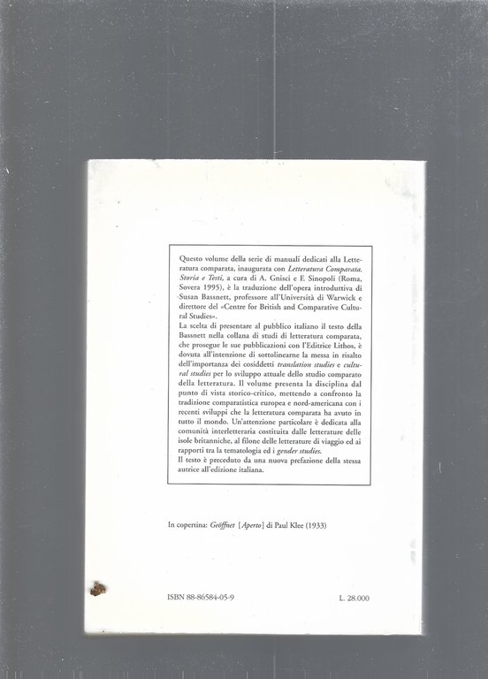 Introduzione critica alla letteratura comparata