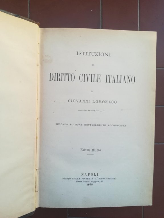 Istituzioni di diritto civile italiano Vol.V