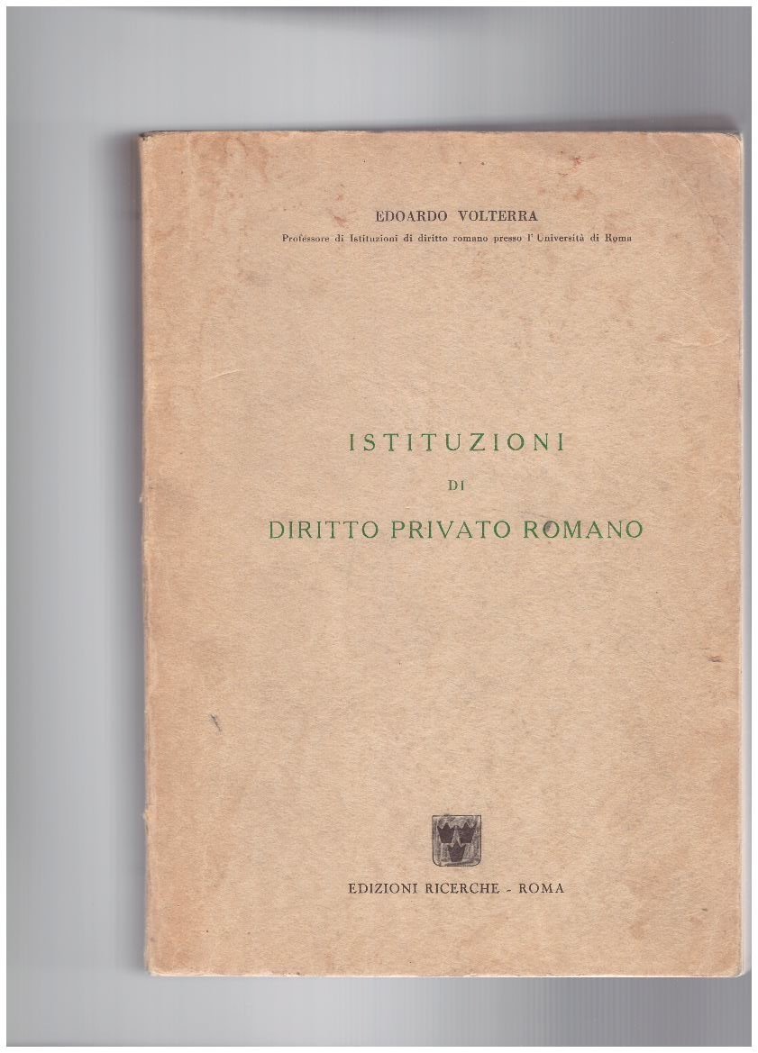 Istituzioni di diritto privato romano | Immagine principale