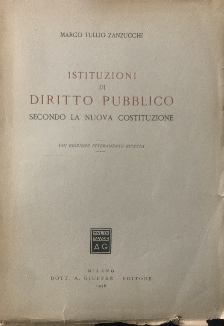 Istituzioni di diritto pubblico secondo la nuova Costituzione | Immagine principale