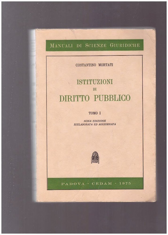 Istituzioni di diritto pubblico Tomo I