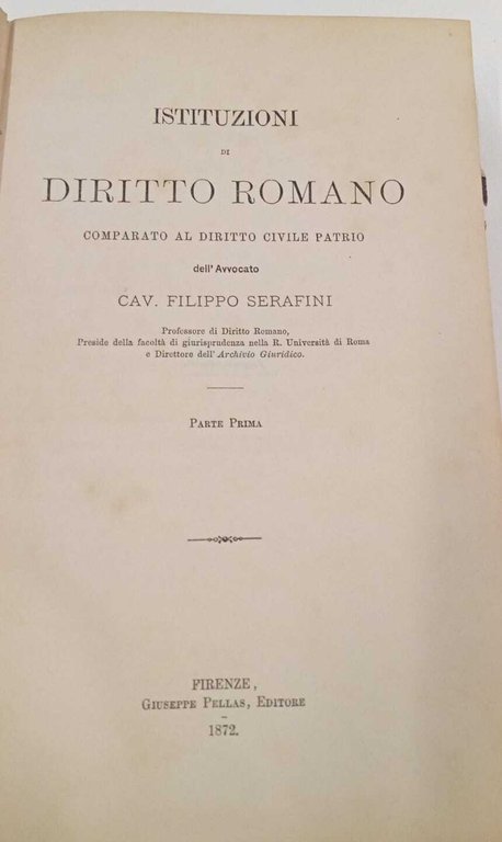 Istituzioni di diritto romano (parte prima)