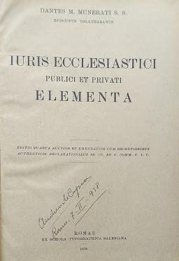 Iuris ecclesiastici publici et privati elementa