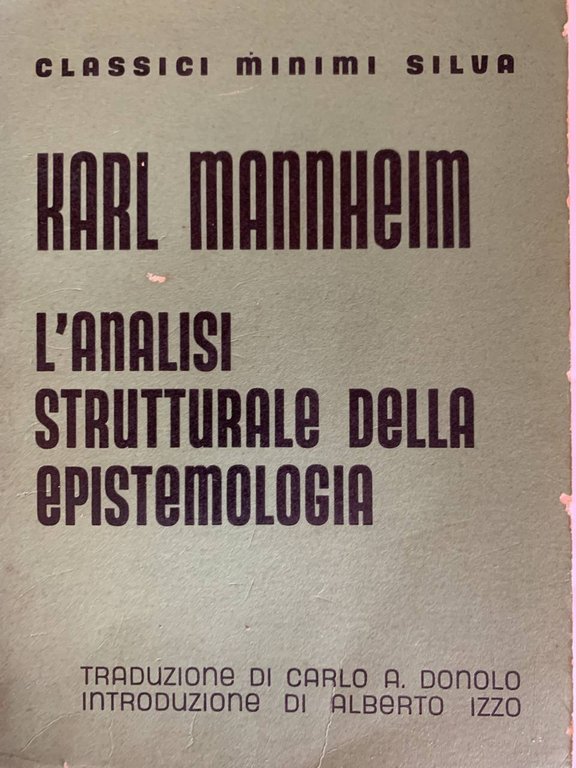 L'analisi strutturale della epistemologia