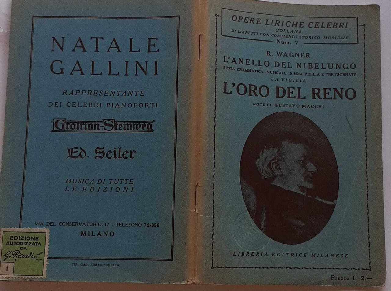 L'anello del Nibelungo. La vigilia. L'oro del Reno. Note di … | Immagine principale