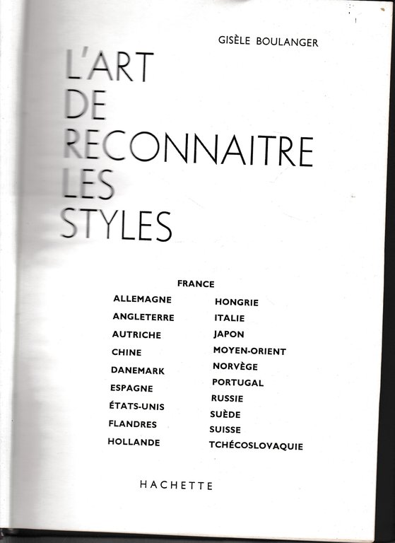 L'art de reconnaitre les styles