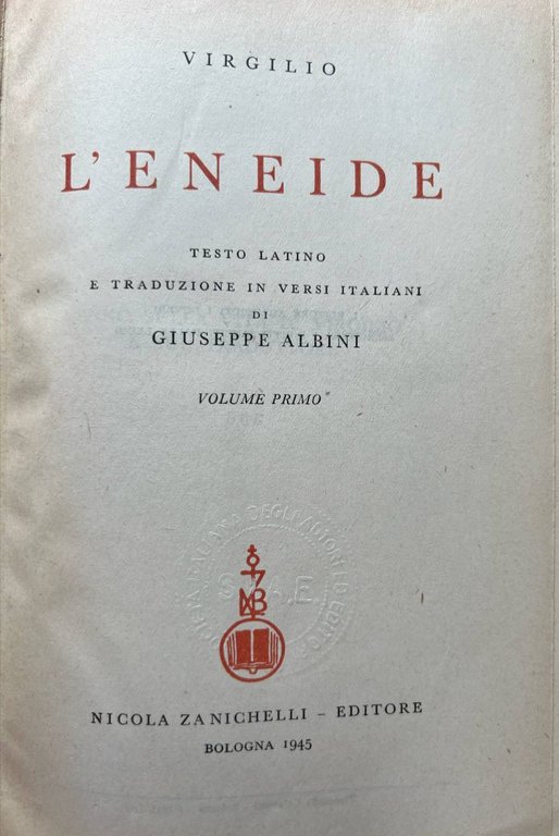 L'Eneide. Volume primo
