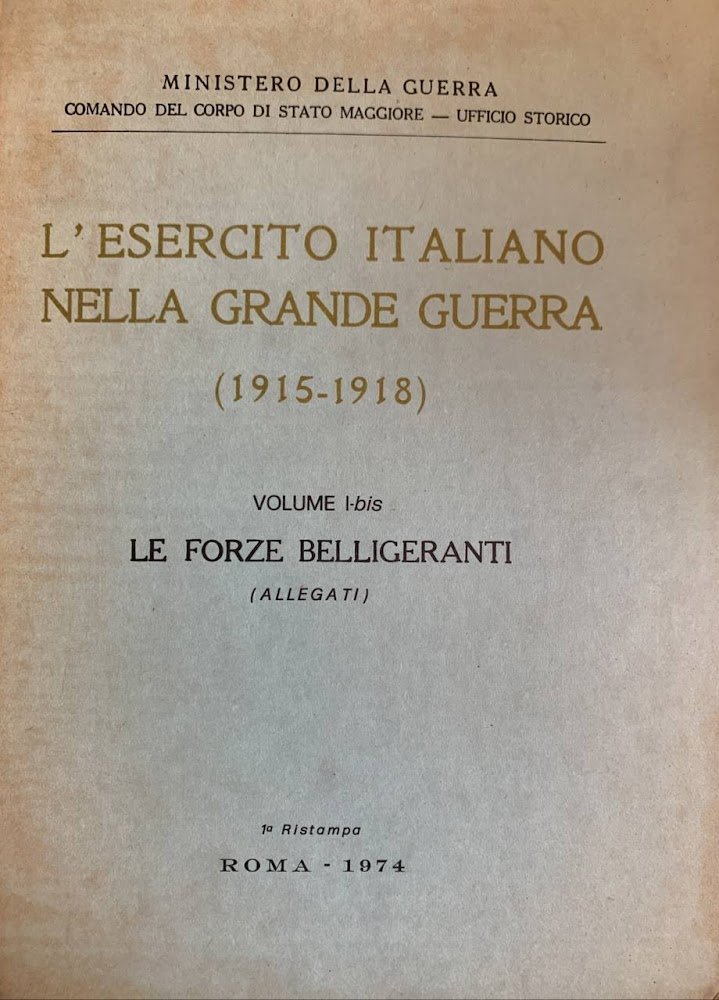 L'esercito italiano nella grande guerra (1915-1918). Volume I bis