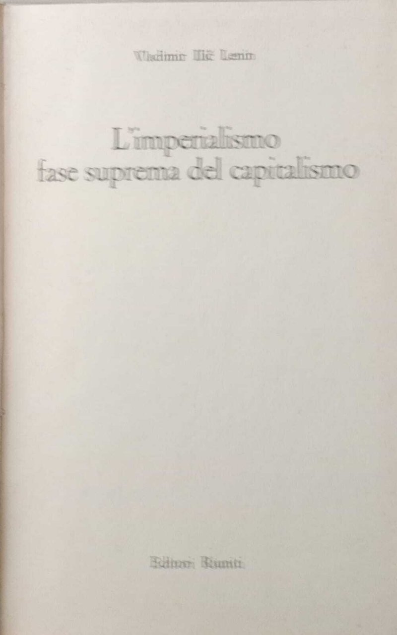 L'imperialismo fase suprema del capitalismo. | Immagine principale