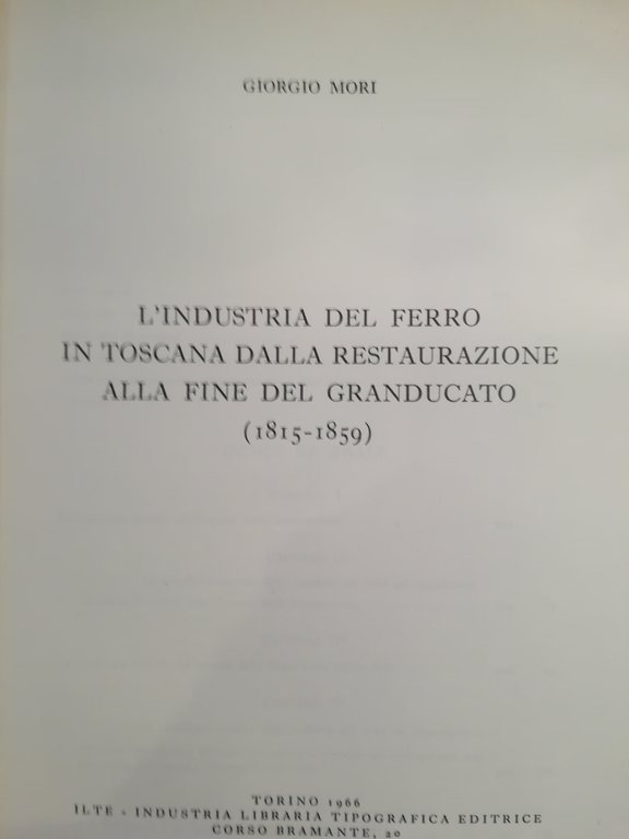 L'industria del ferro in Toscana dalla Restaurazione alla fine del …