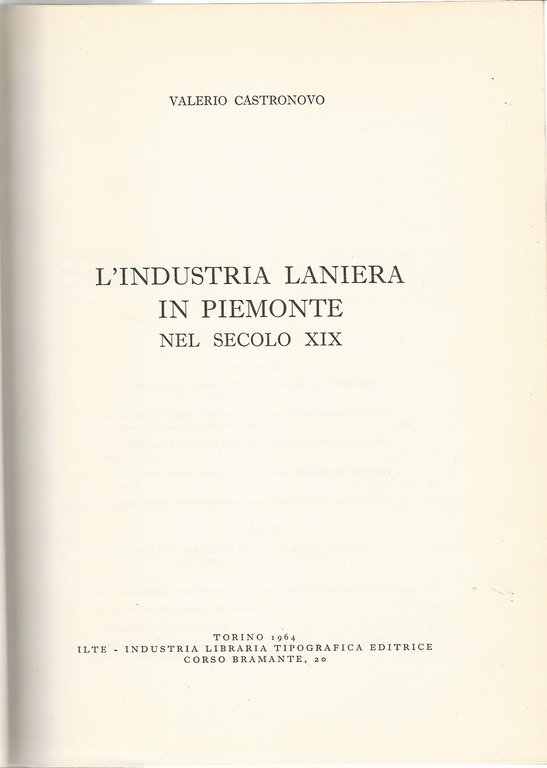 L'industria laniera in Piemonte nel secolo XIX