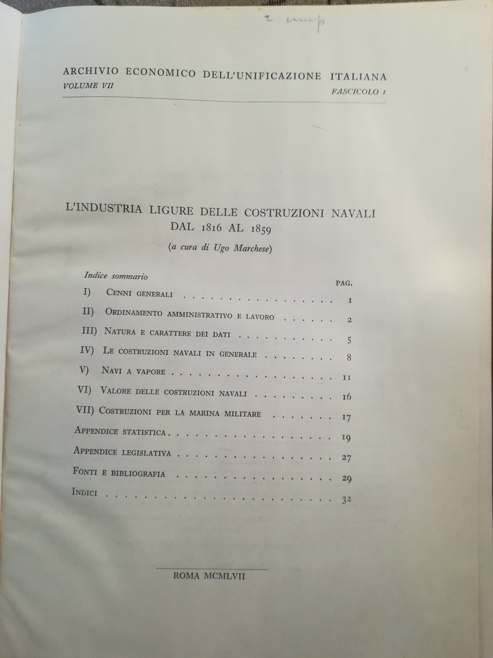 L'industria ligure delle costruzioni navali dal 1816 al 1859.