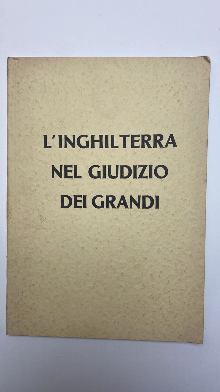L'Ingilterra nel giudizio dei grandi | Immagine principale