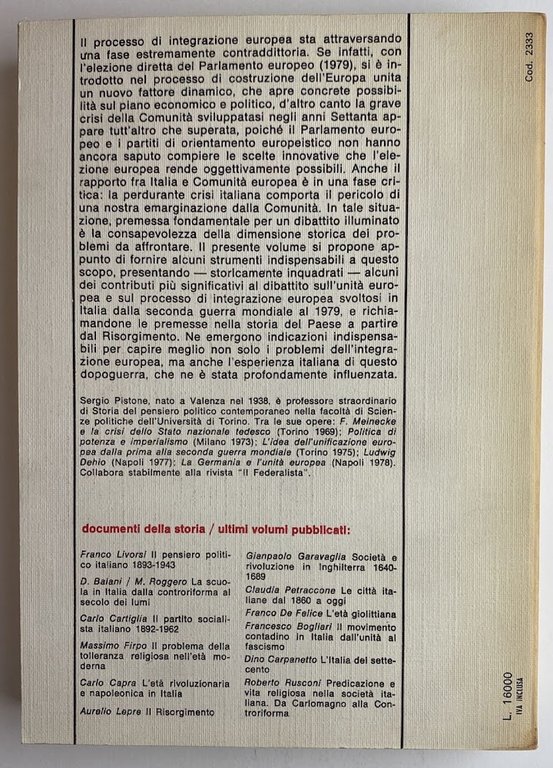 L'Italia e l'unità europea. Dalle premesse storiche all'elezione del parlamento … | Immagine Gallery 2