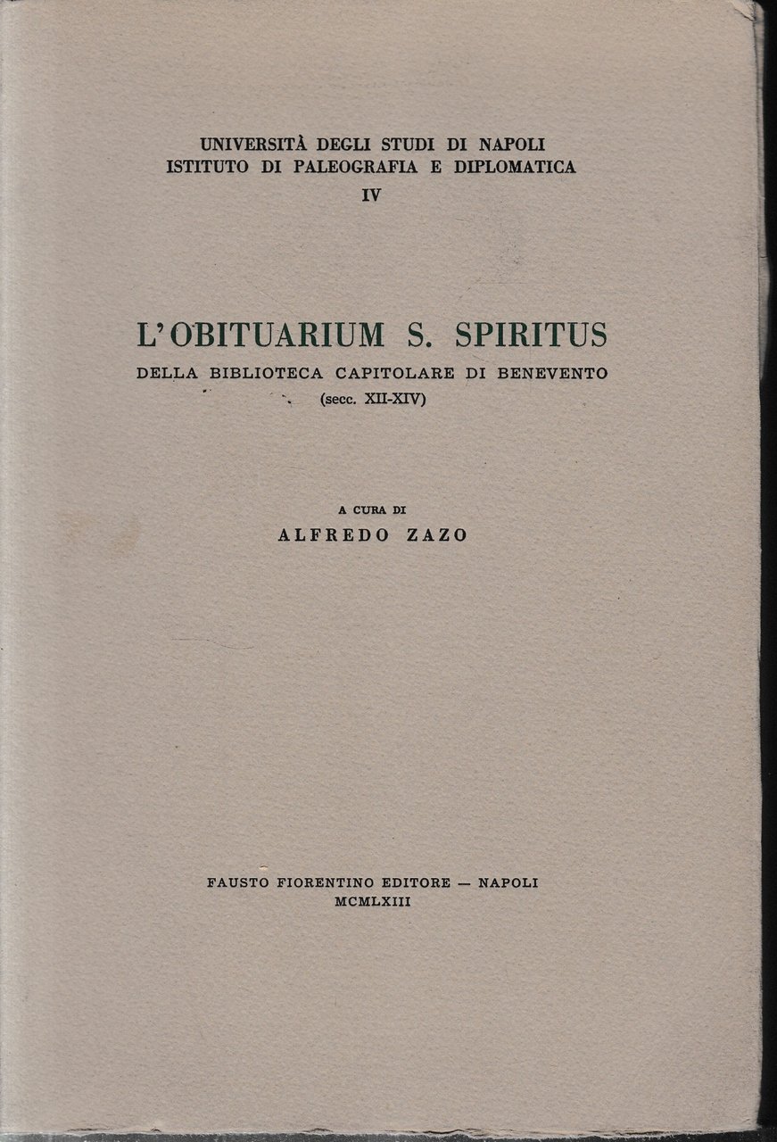 L' Obituarium S. Spiritus della Biblioteca Capitolare di Benevento (secc. …