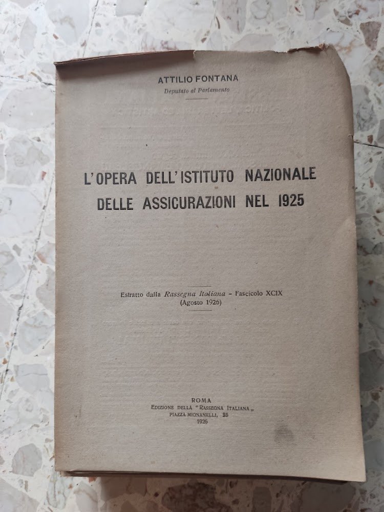 L'opera dell'istituto Nazionale delle assicurazioni nel 1925 | Immagine principale