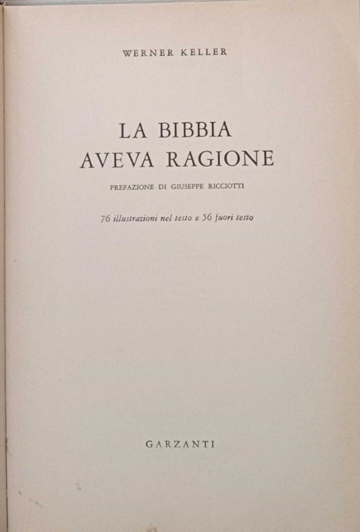 La Bibbia aveva ragione.