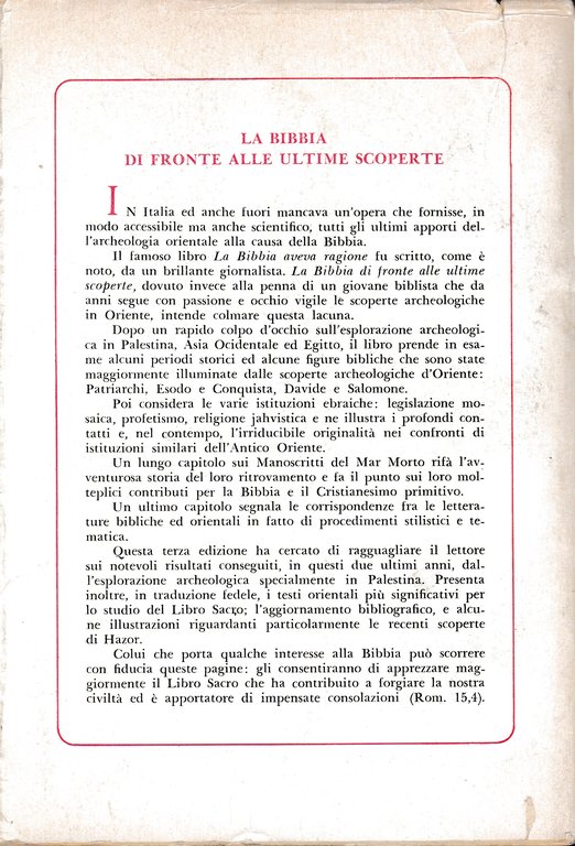 La Bibbia di fronte alle ultime scoperte