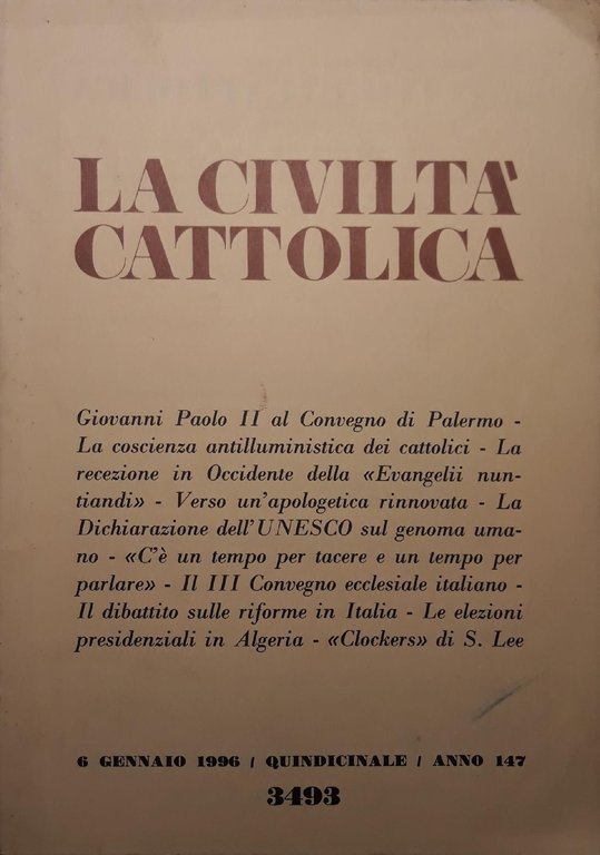 La Civiltà Cattolica (gennaio 1996)