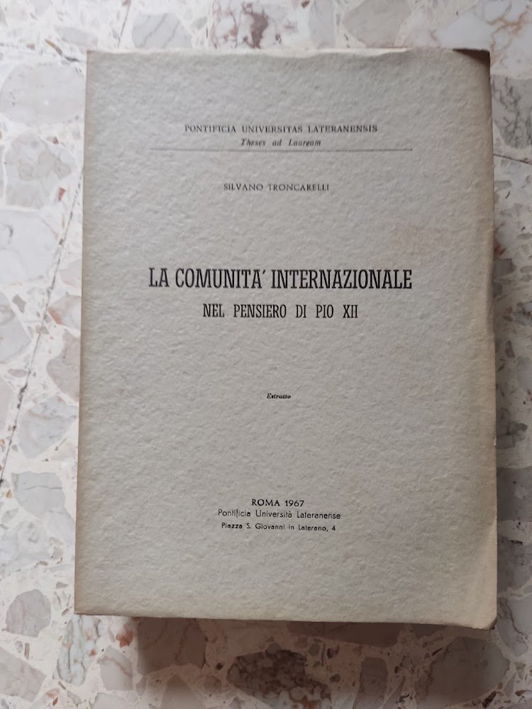 La comunità internazionale nel pensiero di Pio XII