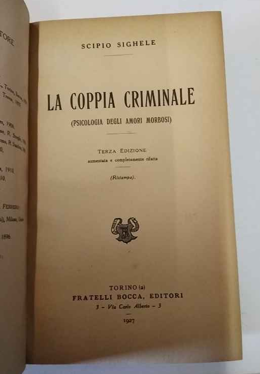 La coppia criminale. Psicologia degli amori morbosi. | Immagine principale