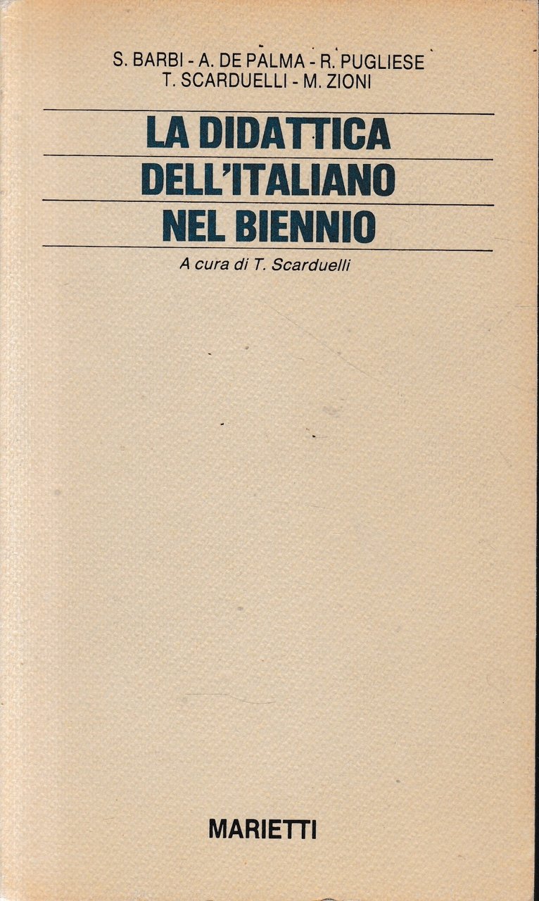 La didattica dell'italiano nel biennio.