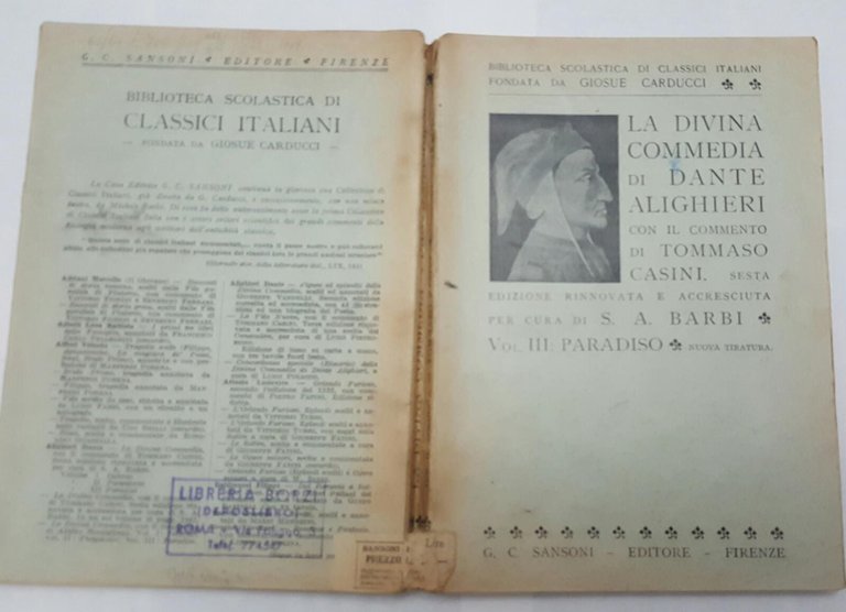 La divina commedia di Dante Alighieri Paradiso Volume III