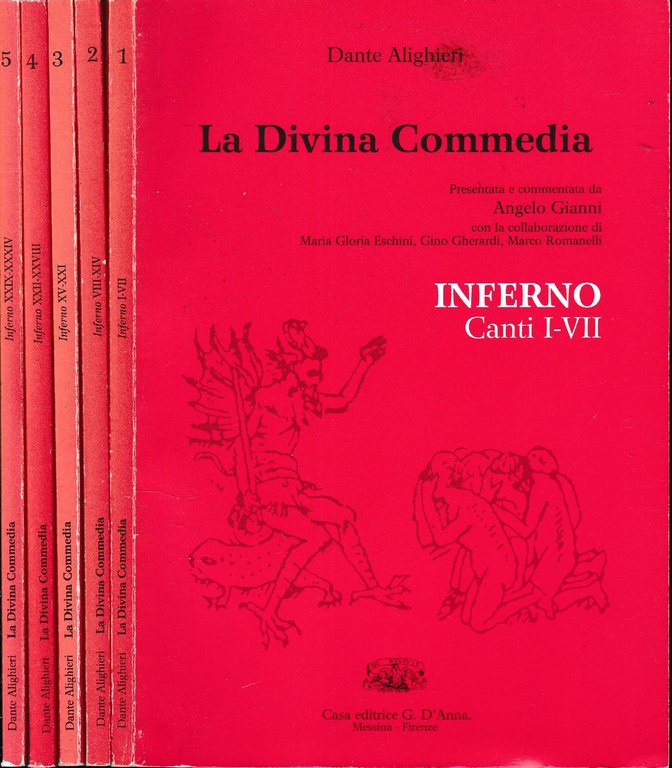 La Divina Commedia. Inferno. Cinque volumi