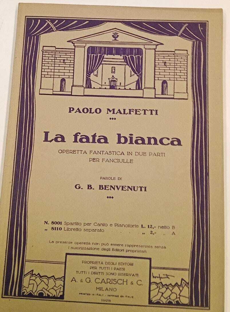 La fata bianca operetta fantastica in due parti per fanciulle
