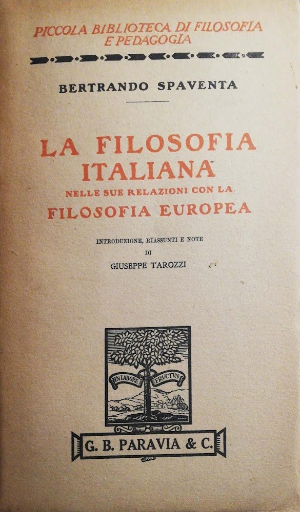 La filosofia italiana nelle sue relazioni con la filosofia europea | Immagine principale