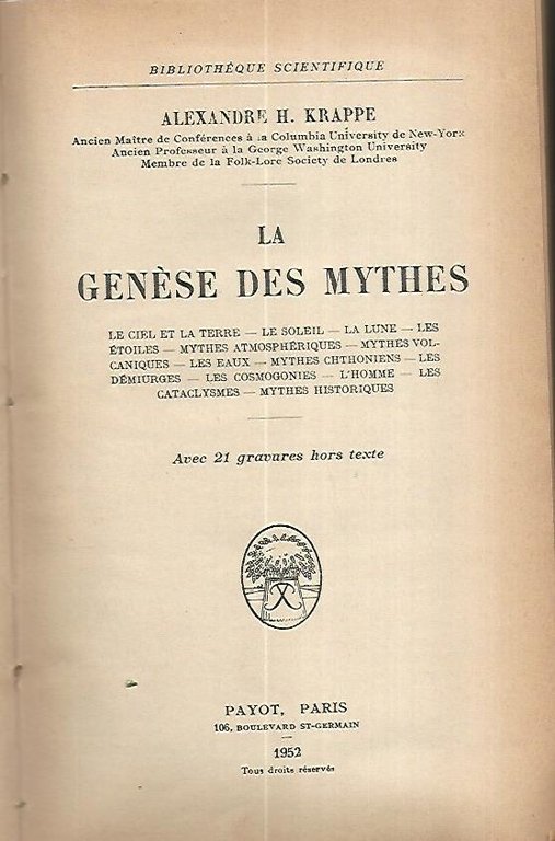 La Genèse des mythes