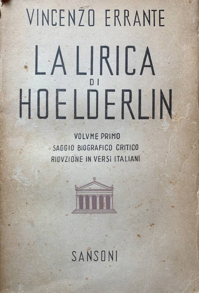 La lirica di Hoelderlin. Volume primo | Immagine principale